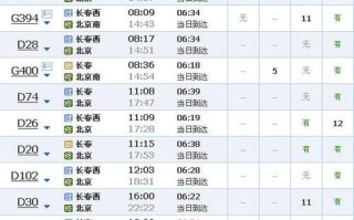 长春到北京高铁几个小时_最新时刻表查询