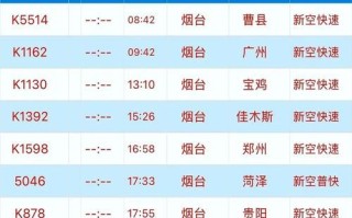 北京到烟台火车时刻表_北京到烟台高铁票价多少钱