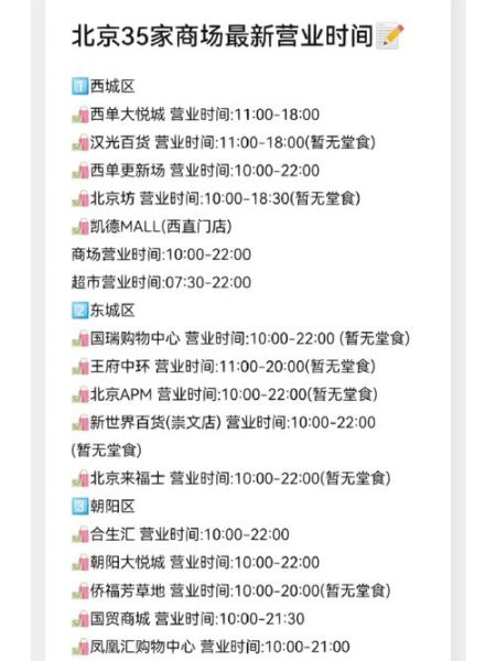 北京大商场有哪些_北京大商场营业时间-第1张图片-俊逸知识馆