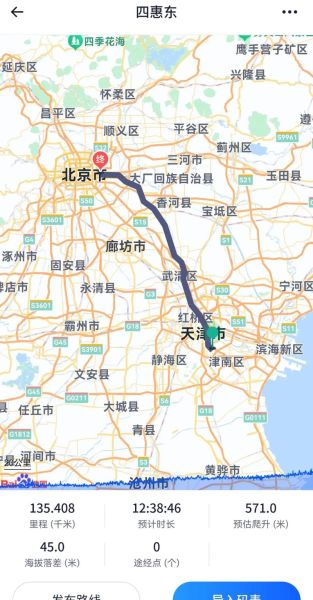 天津到北京多远_开车多久能到-第1张图片-俊逸知识馆